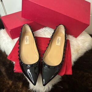 Valentino Black Patent Leather Women's Shoes